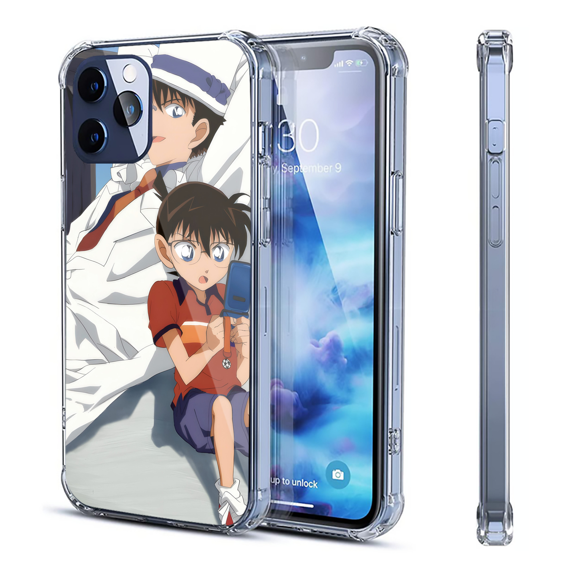 （画像用） 名探偵コナン Detective Conan 【iPhone 12シリーズ対応】透明スマホケース（クリアソフトケース）